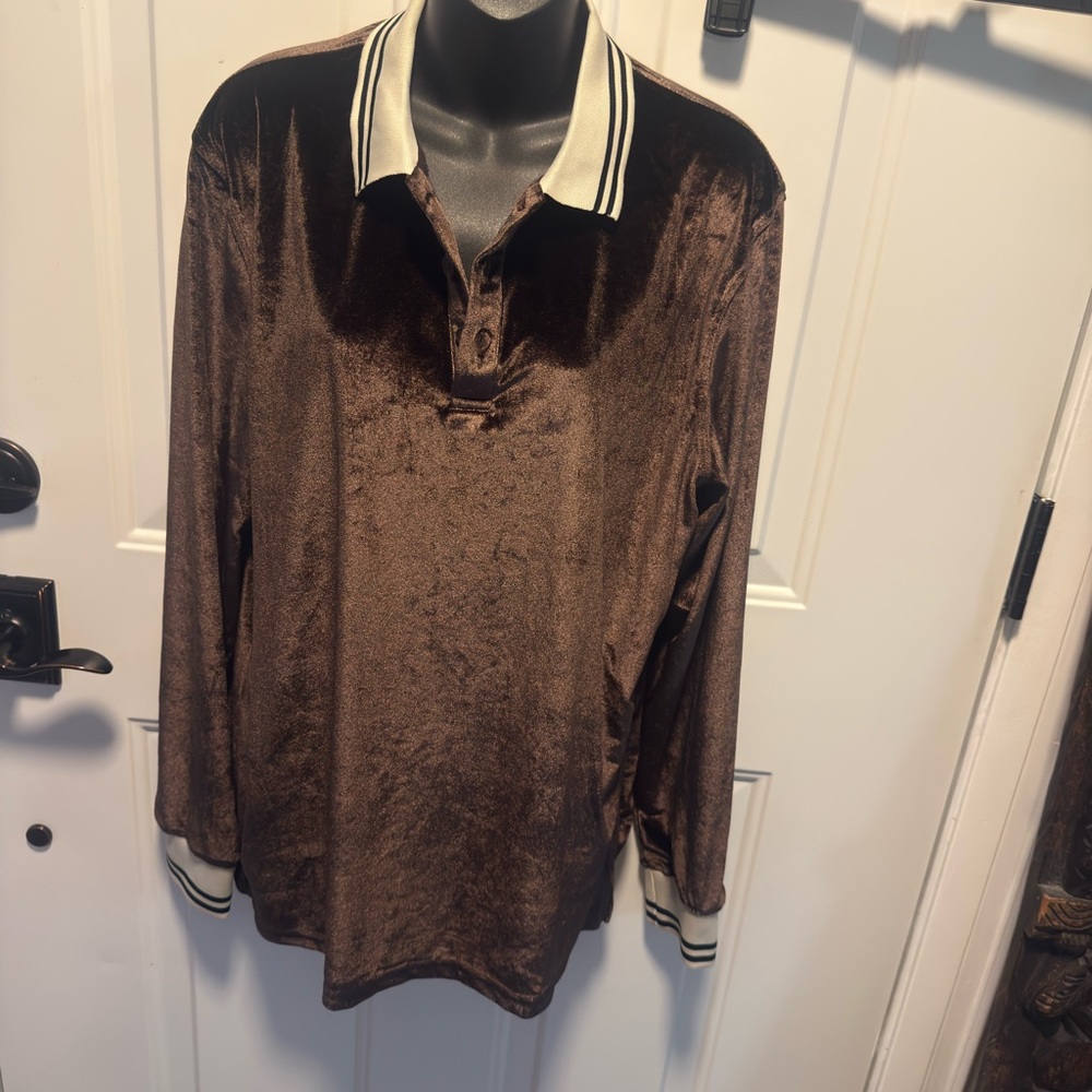 Forever 21 felt Brown Polo with Cream Accents